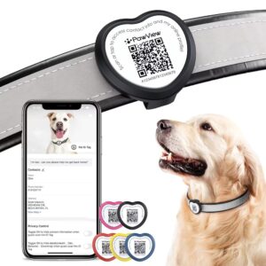 PawView chytrá známka pro psy a kočky srdce - černá