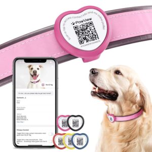 PawView chytrá známka pro psy a kočky srdce - růžová