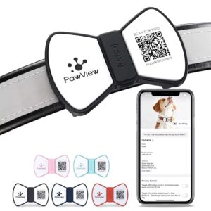 PawView chytrá známka pro psy pánský motýlek - černá