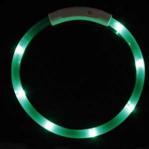 Reedog Easy Light USB dobíjecí svítící obojek pro psy a kočky - zelená