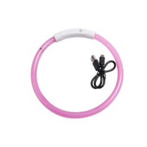 Reedog Full Light USB dobíjecí svítící obojek pro psy a kočky - růžová - L