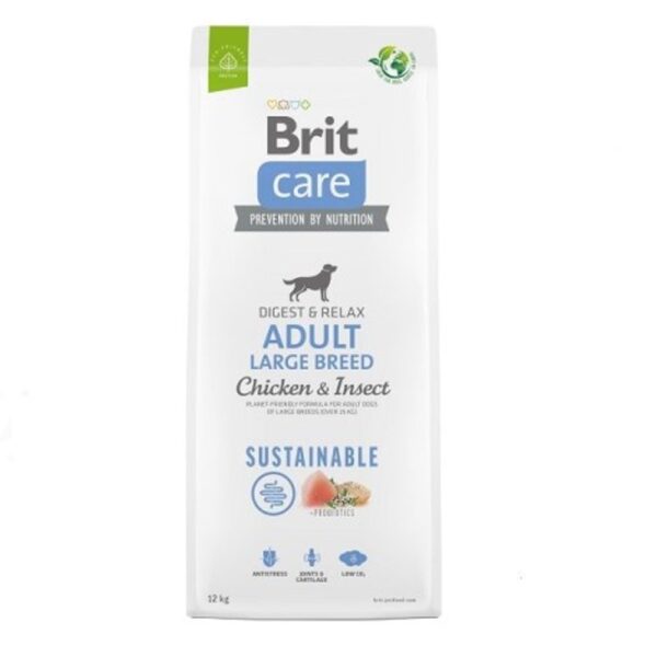 Brit Care Dog Sustainable Adult Large Breed Chicken & Insect 12 kg | Granule pro psy