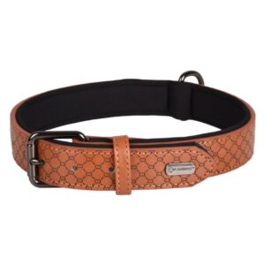 Kožený obojek Flamingo pro psy Patti hnědá - XS/S: 24-30cm