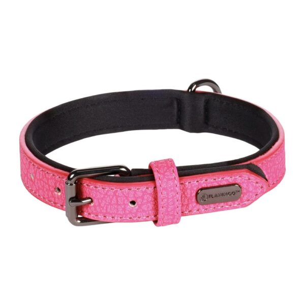Kožený obojek pro psy Flamingo Leza růžová - XXS: 15-20cm